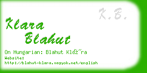 klara blahut business card